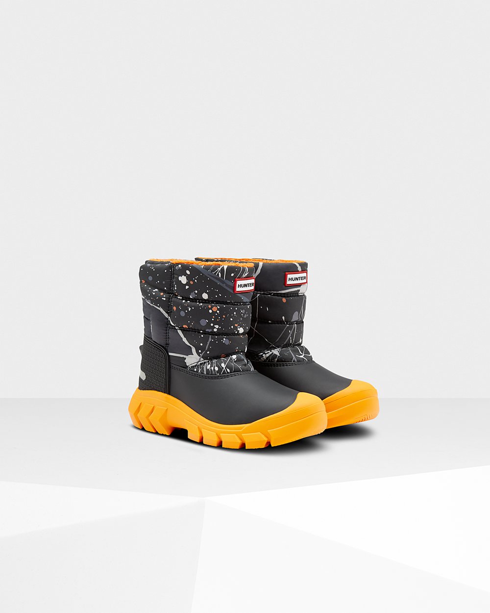 Kids Hunter Original Big Insulated | Snow Boots Grey Black | NZ-47563-UTDV